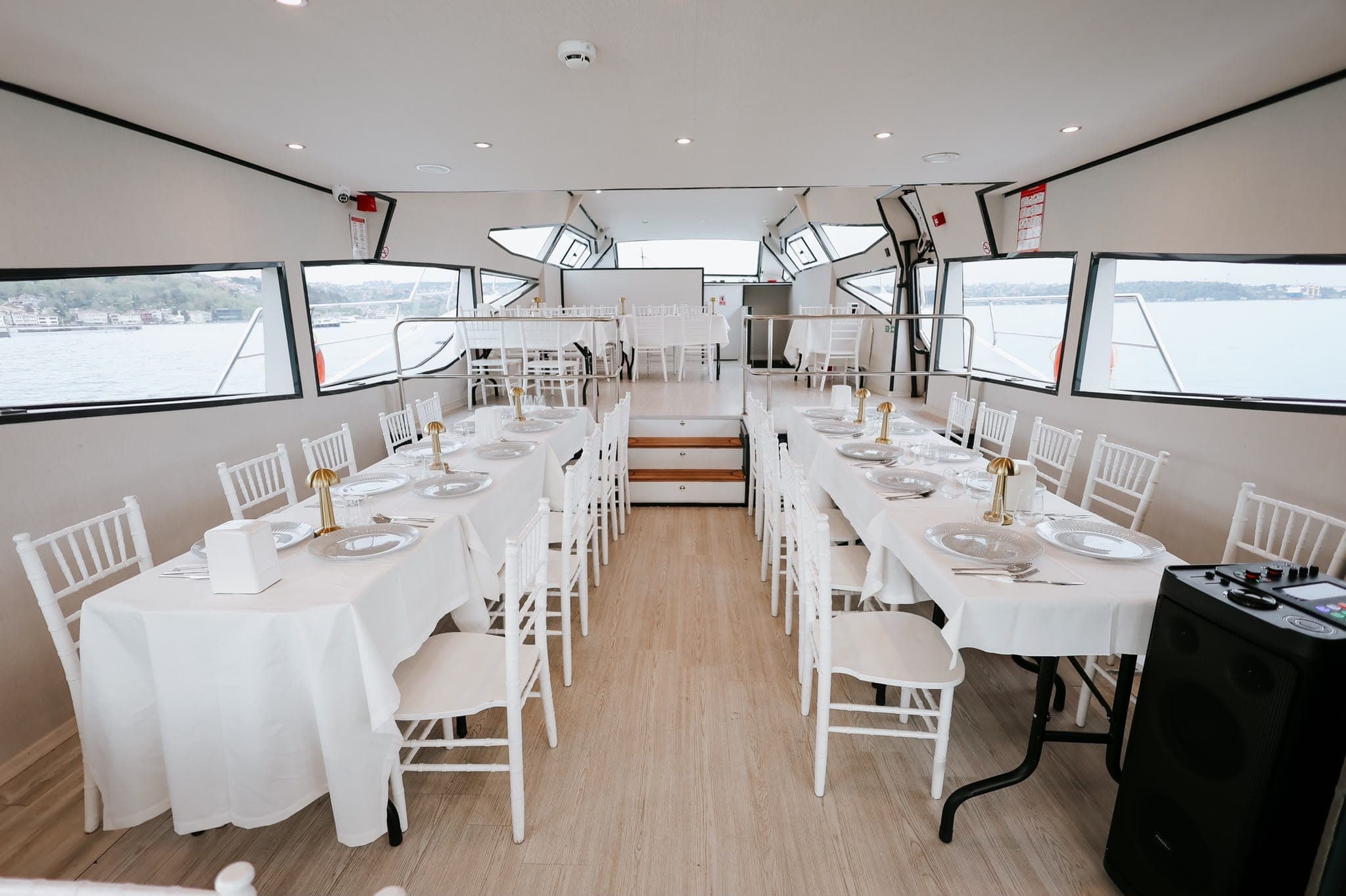 The main saloon laid for a function
