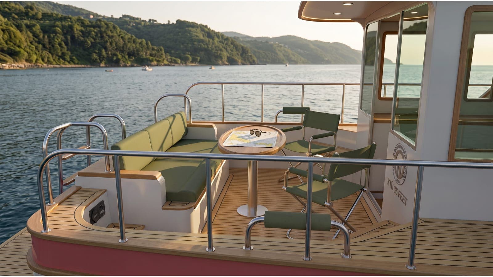 KTU 35 FEET aft deck — design render